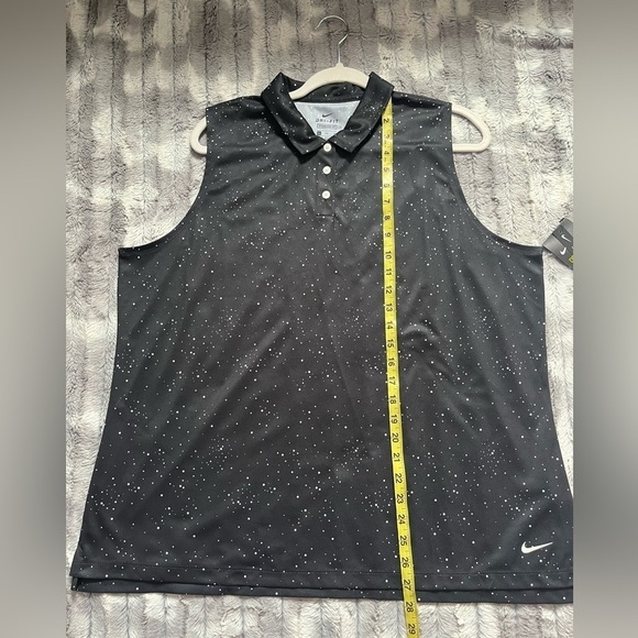 WOMENS Dry Sleeveless Dot Print Polo Black/White Size XXL - Picture 6 of 6